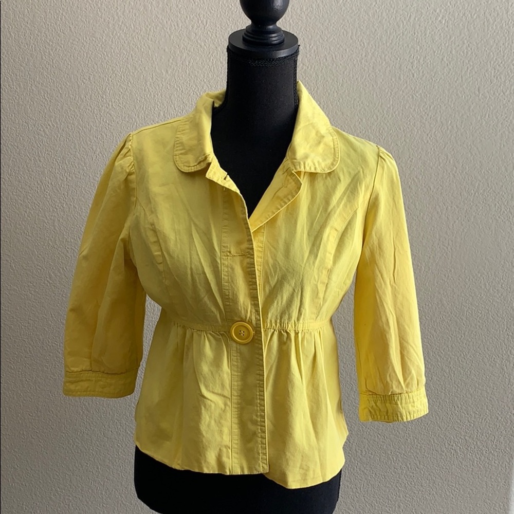 Daisy yellow summer 3/4 length sleeve blazer